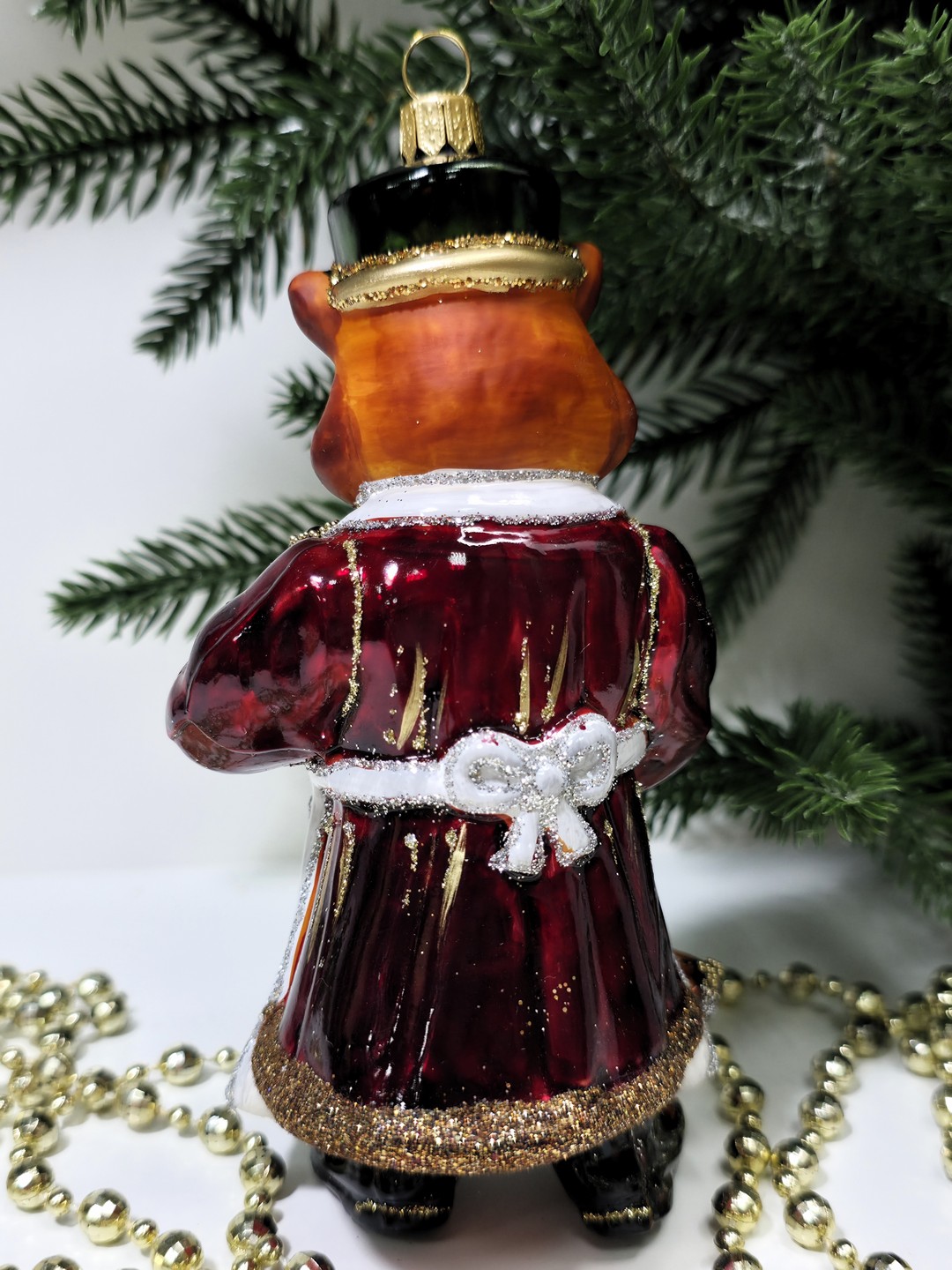 фото Стеклянная елочная игрушка Котофей дворник