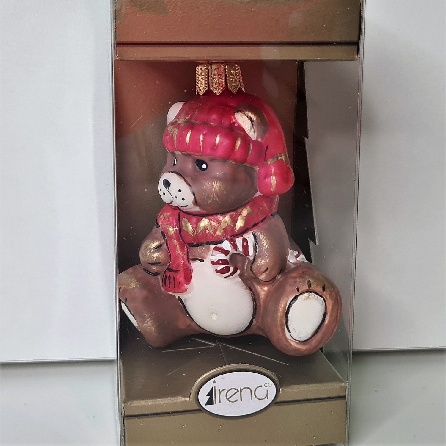 фото Стеклянная елочная игрушка Мишка Бэби винтаж