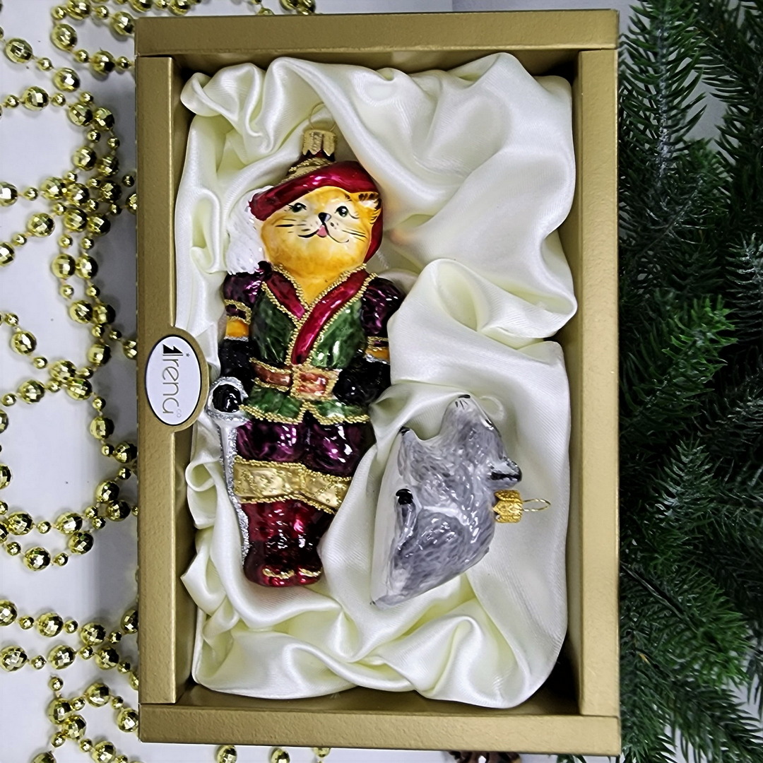 фото Набор ёлочных игрушек Кот в сапогах и мышонок