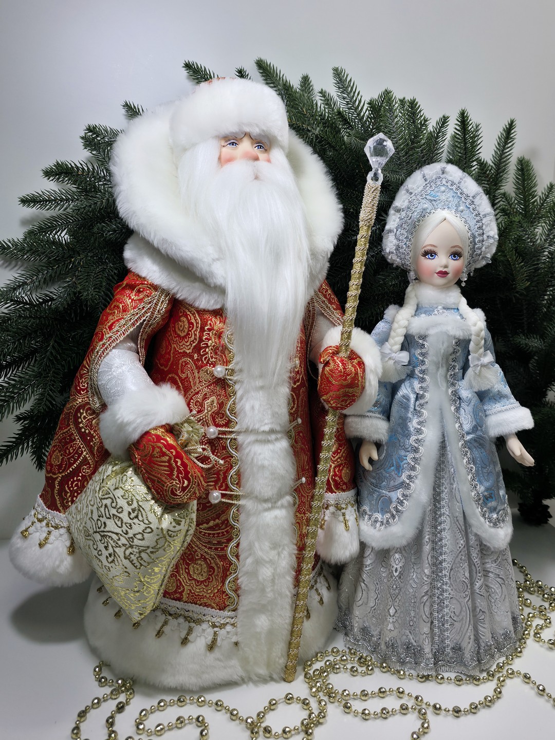 фото Набор Дед Мороз 50 см и Снегурочка 47 см №138