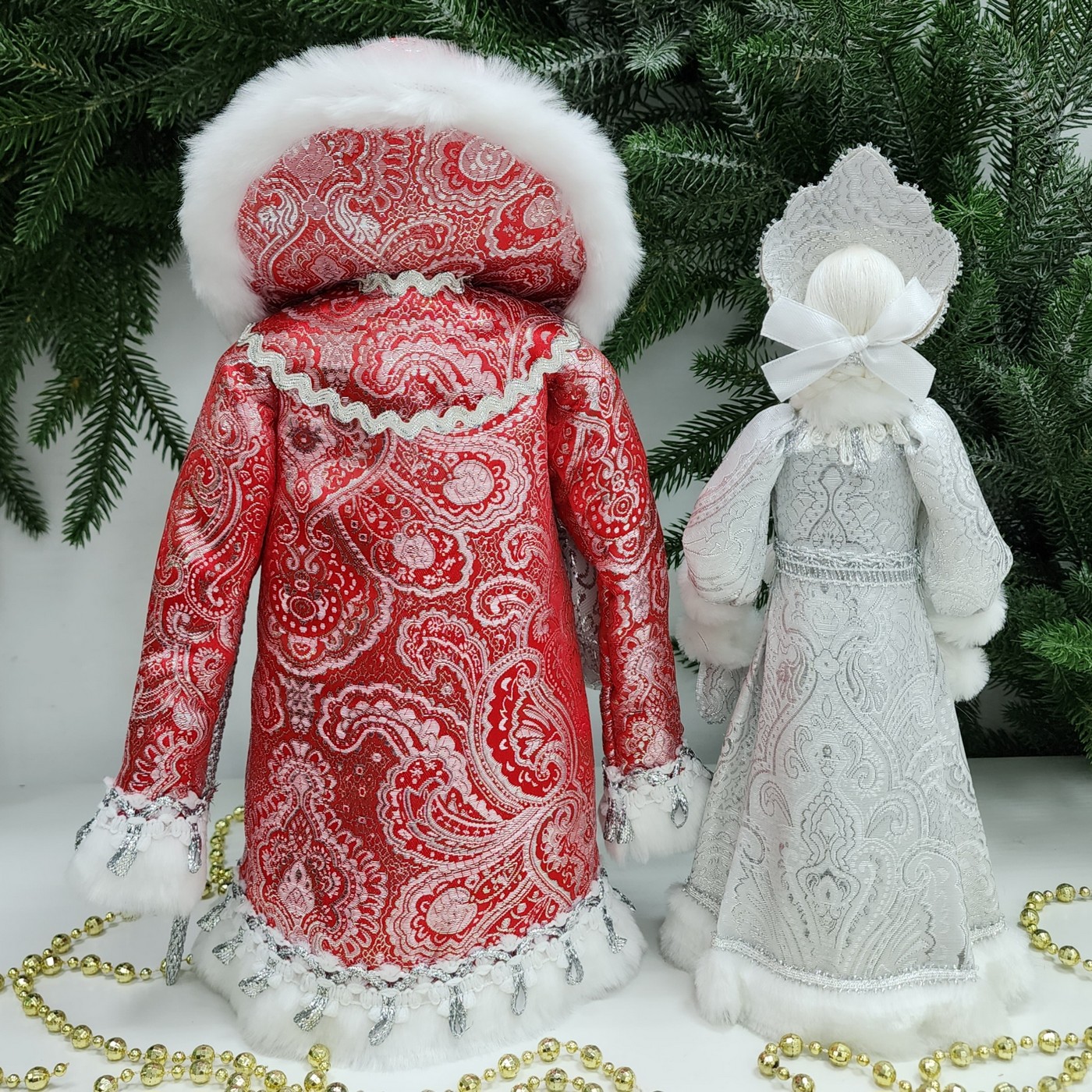 фото Набор Дед Мороз 34 см и Снегурочка 30 см №130