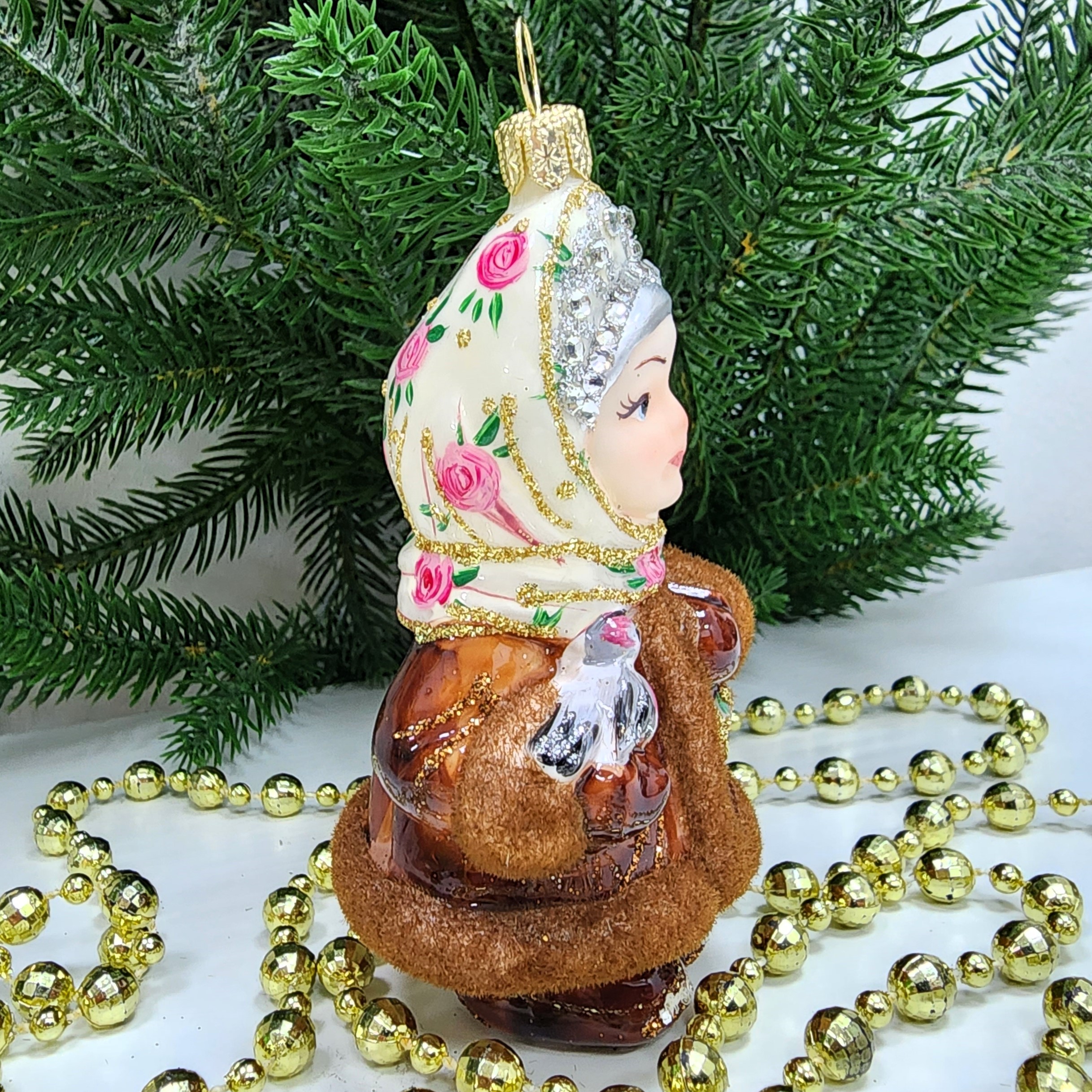 фото Стеклянная елочная игрушка Снегурочка