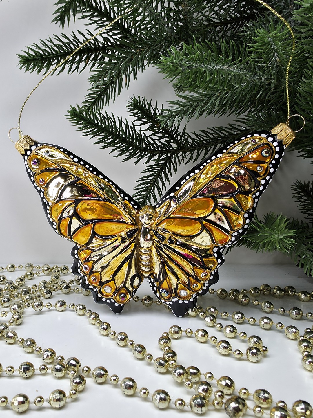 фото Стеклянная елочная игрушка Бабочка