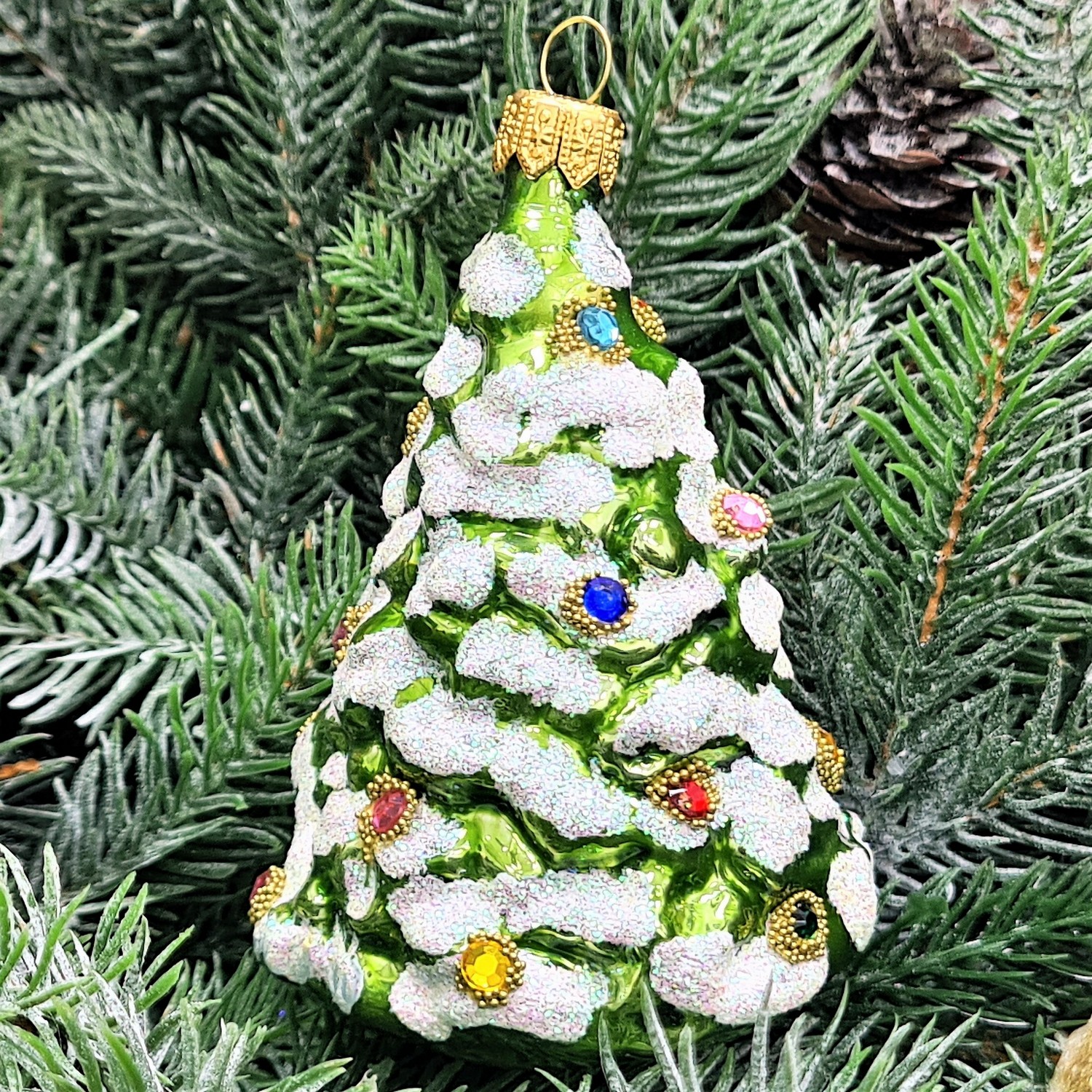 фото Стеклянная елочная игрушка Елочка