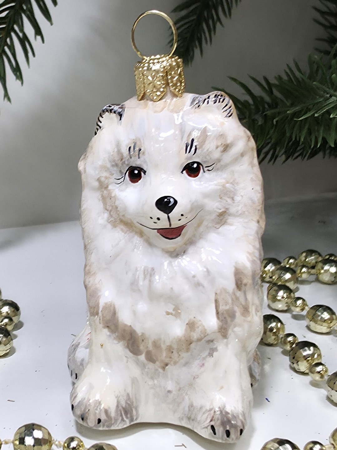 фото Стеклянная елочная игрушка Шпиц