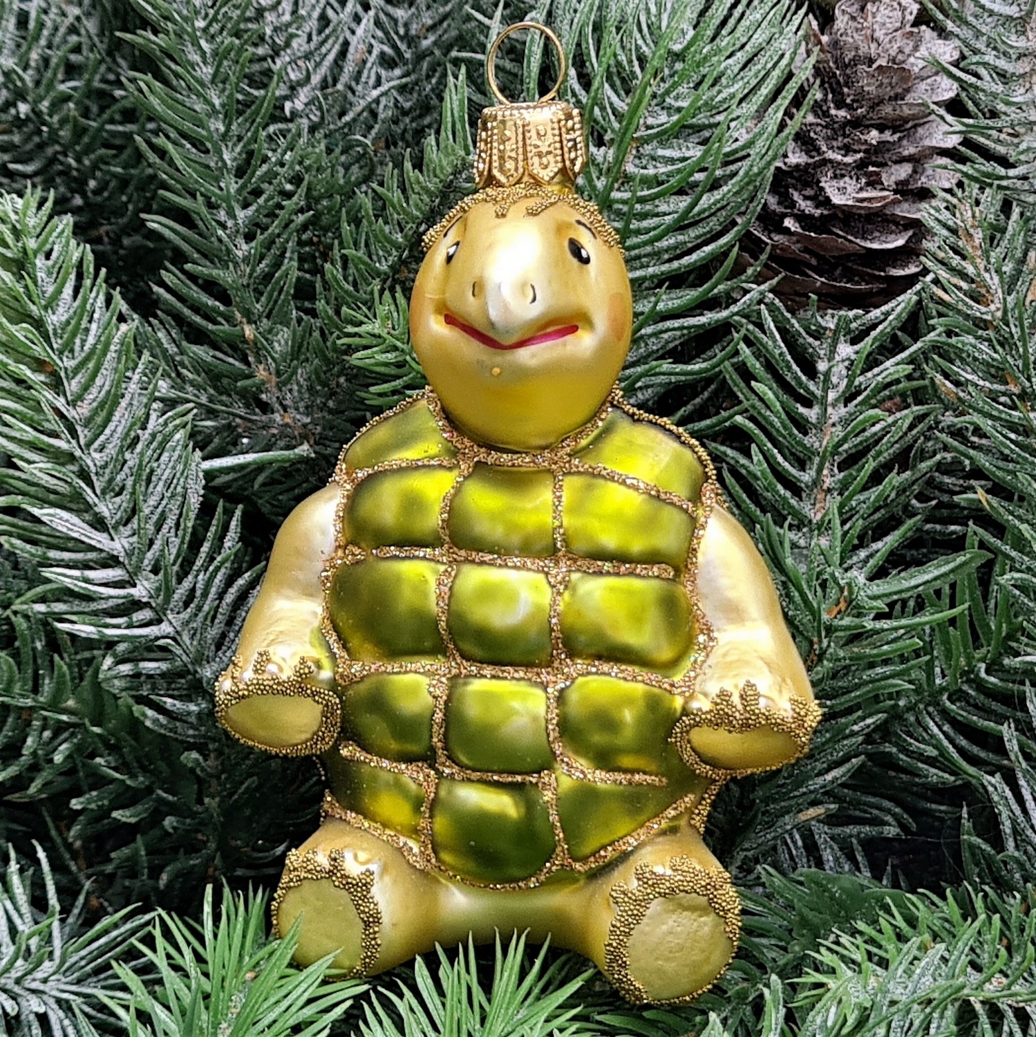 фото Стеклянная елочная игрушка Черепаха