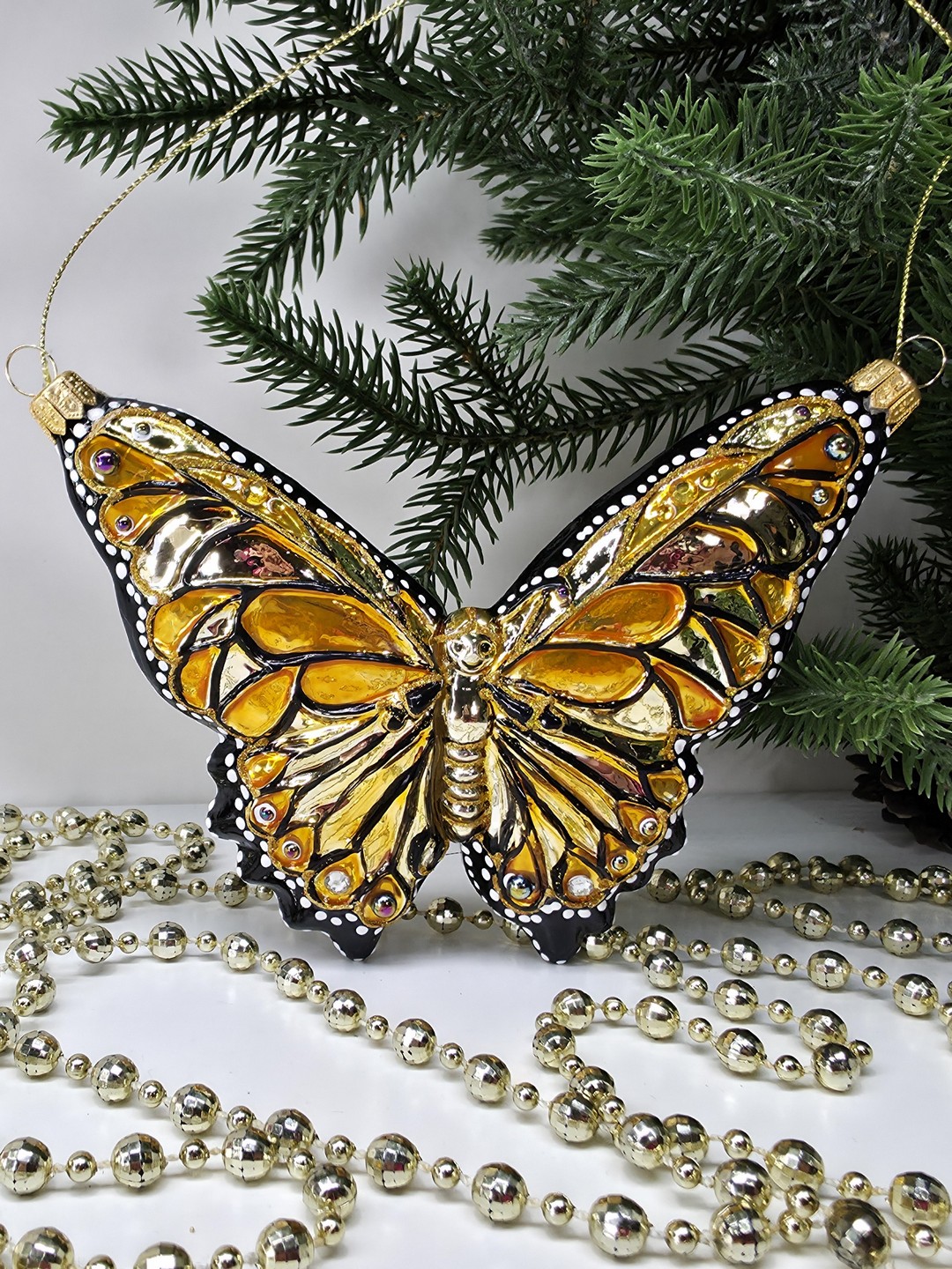 фото Стеклянная елочная игрушка Бабочка