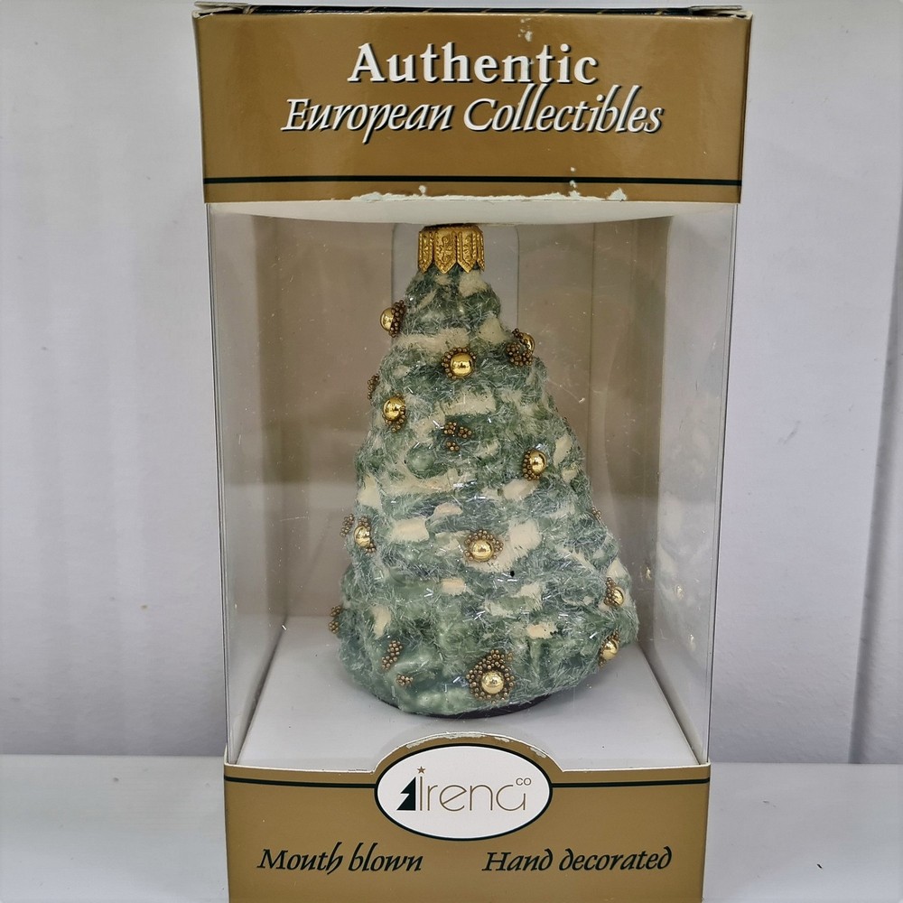 фото Стеклянная елочная игрушка Елочка винтаж