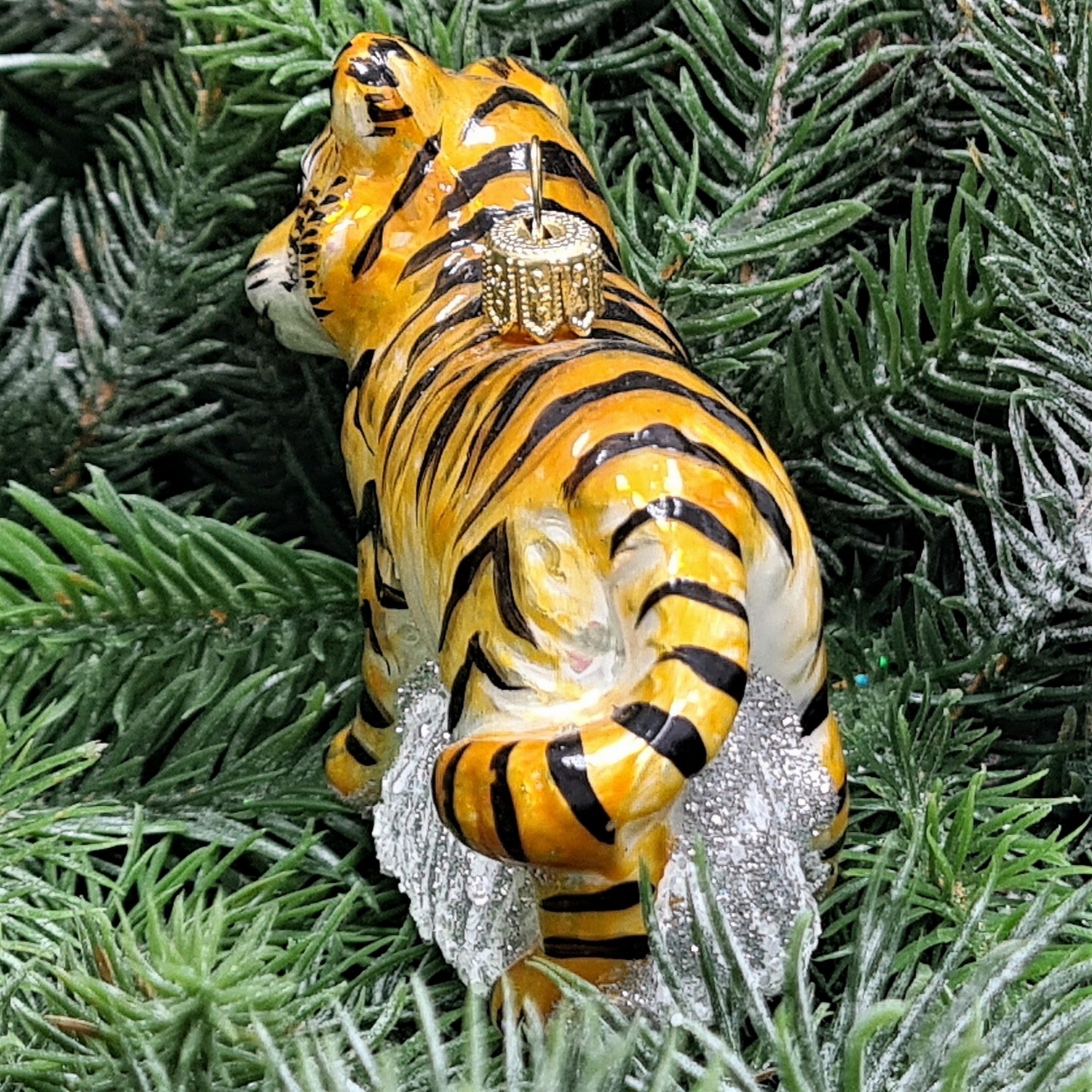 фото Стеклянная елочная игрушка Тигр