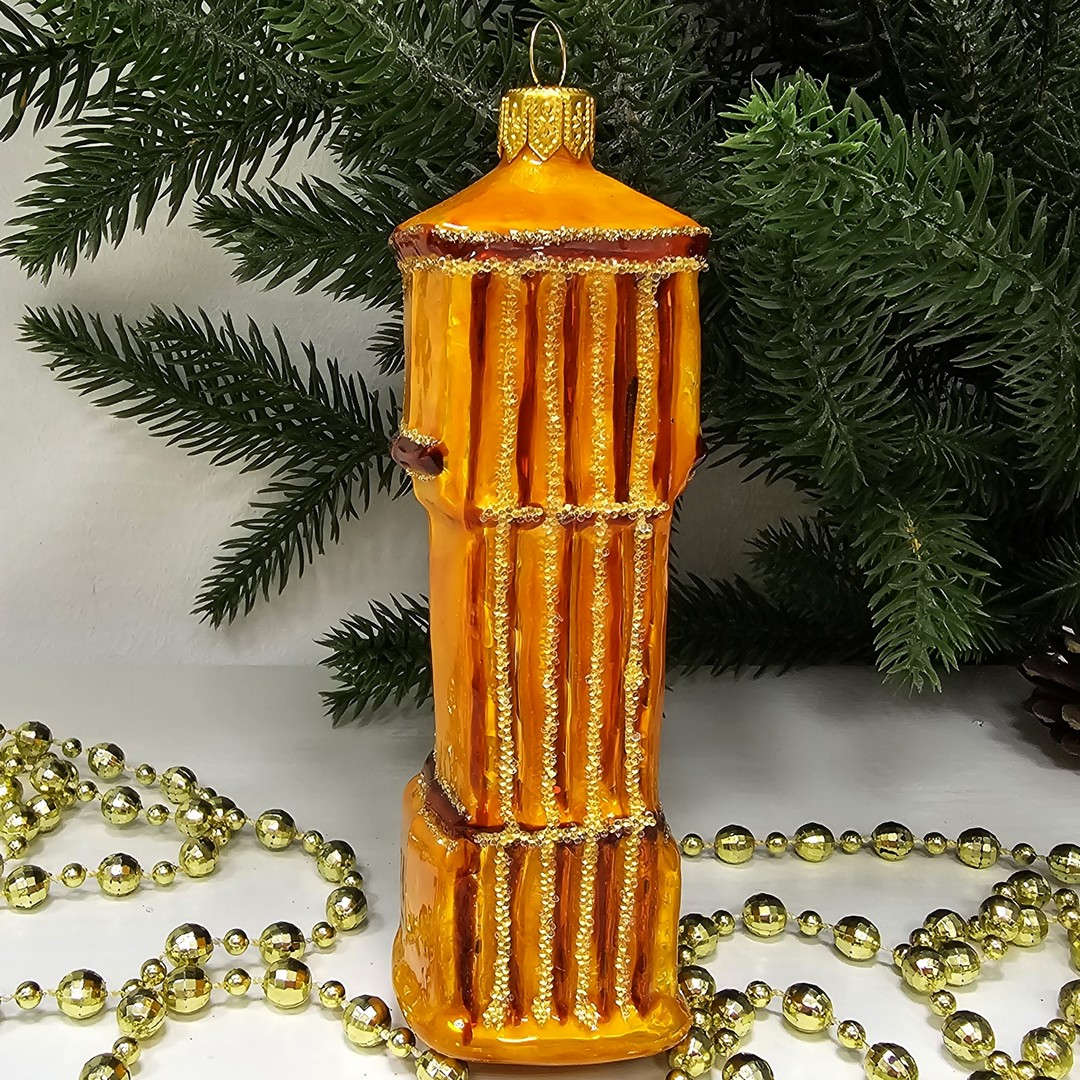 фото Стеклянная елочная игрушка Часы с кукушкой