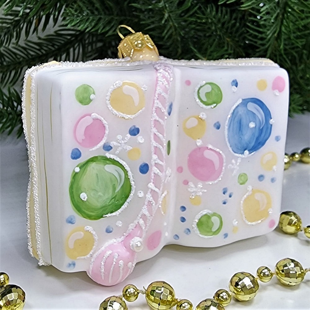 фото Стеклянная елочная игрушка Книжка детская