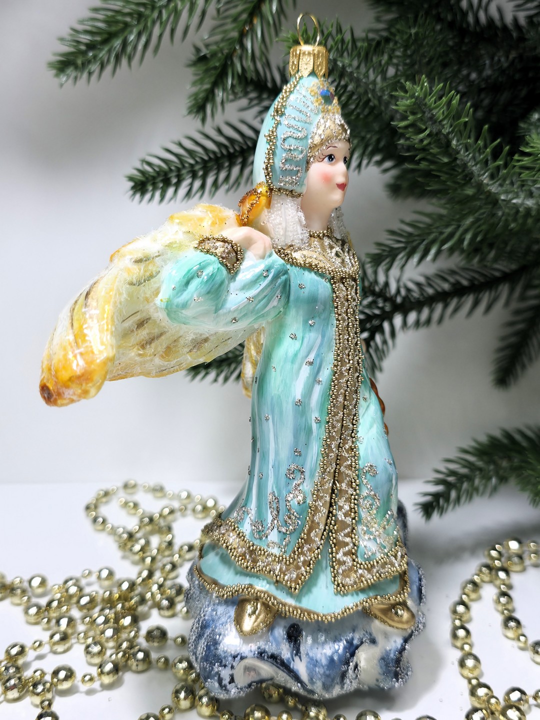 фото Стеклянная елочная игрушка Царевна Лебедь