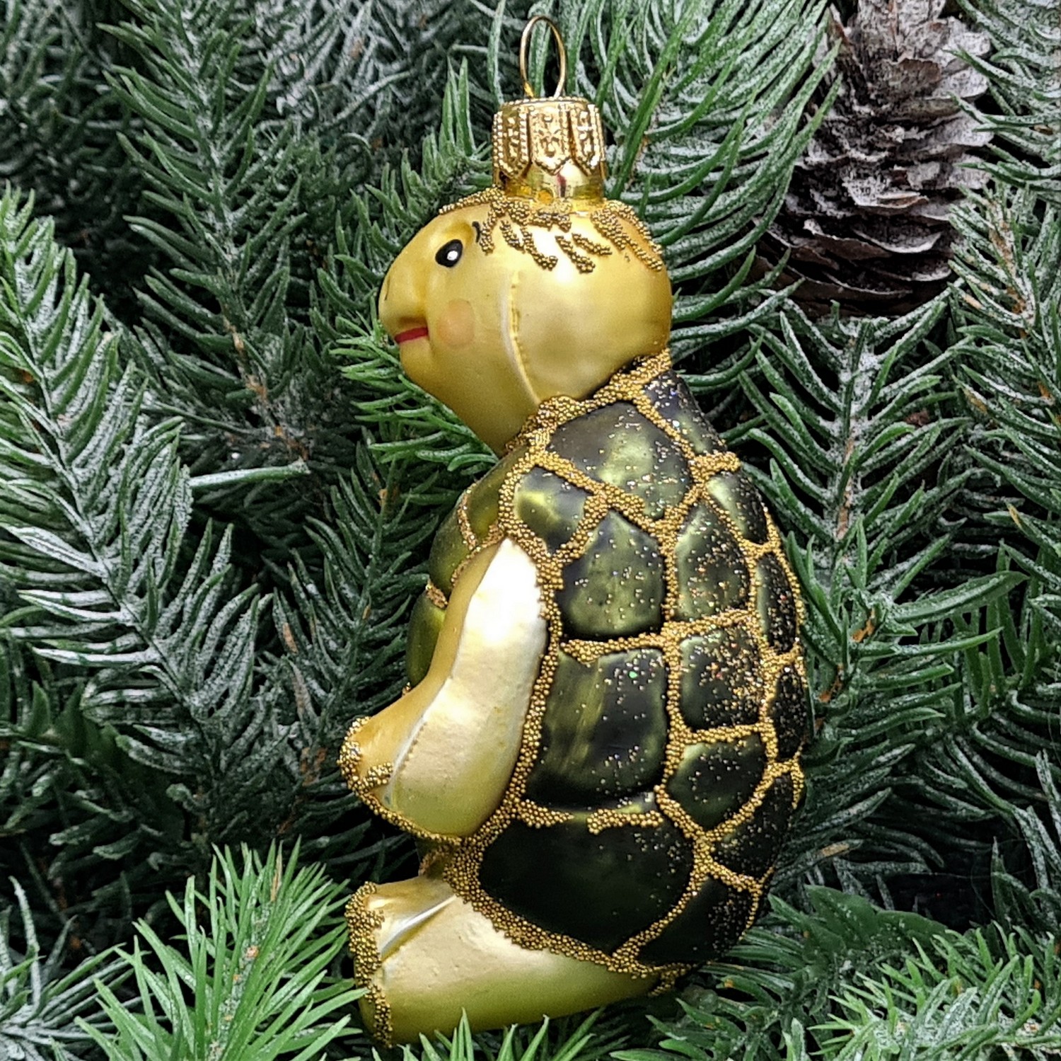 фото Стеклянная елочная игрушка Черепаха