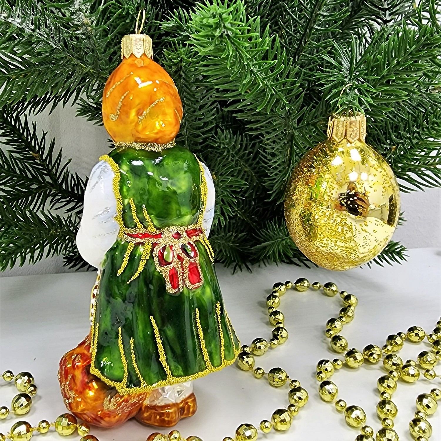 фото Набор ёлочных игрушек Бабушка с курочкой и яйцо