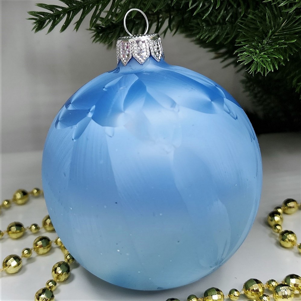 фото Стеклянный ёлочный шар Irena-Co 80 мм №3