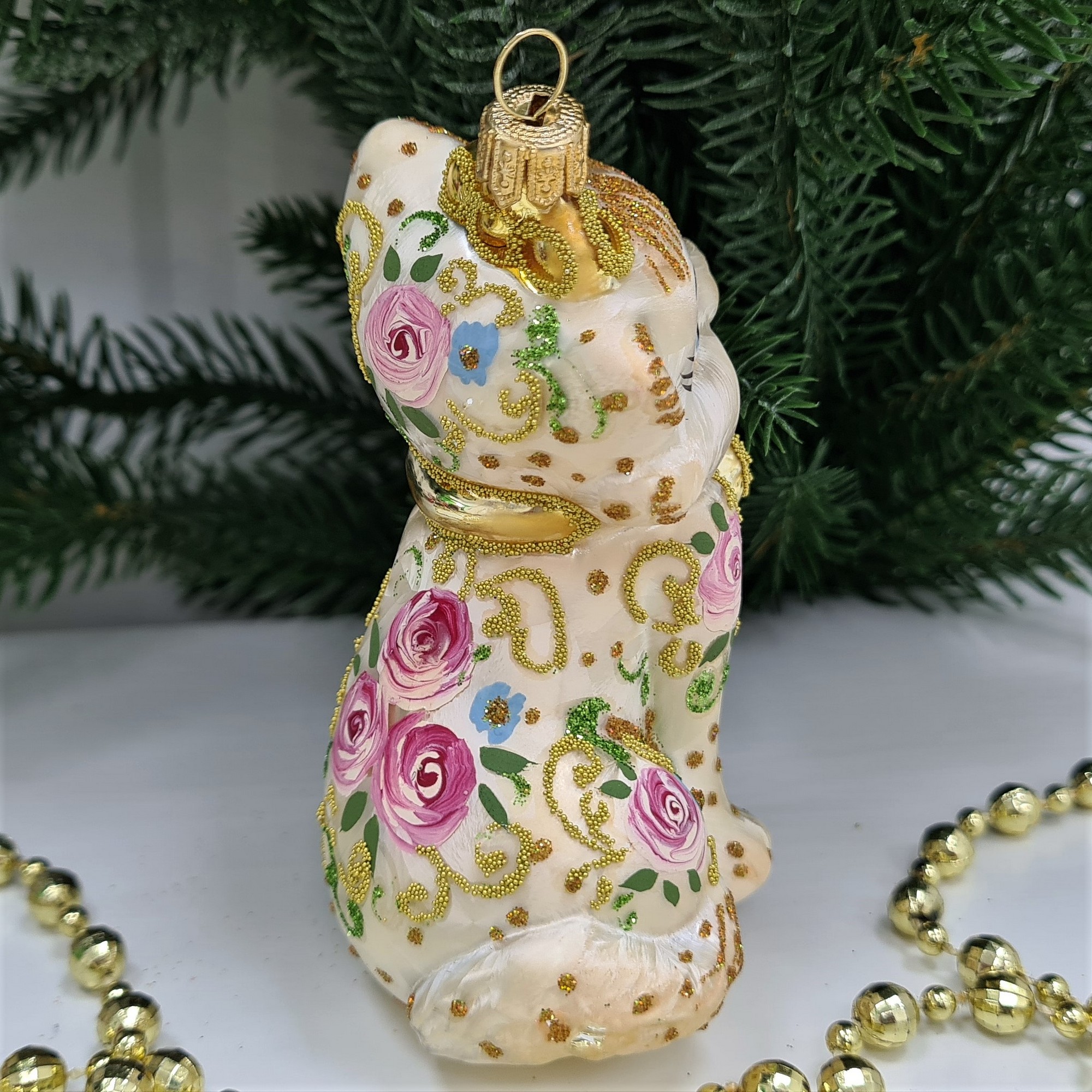 фото Стеклянная елочная игрушка Киса Мэри Версаль