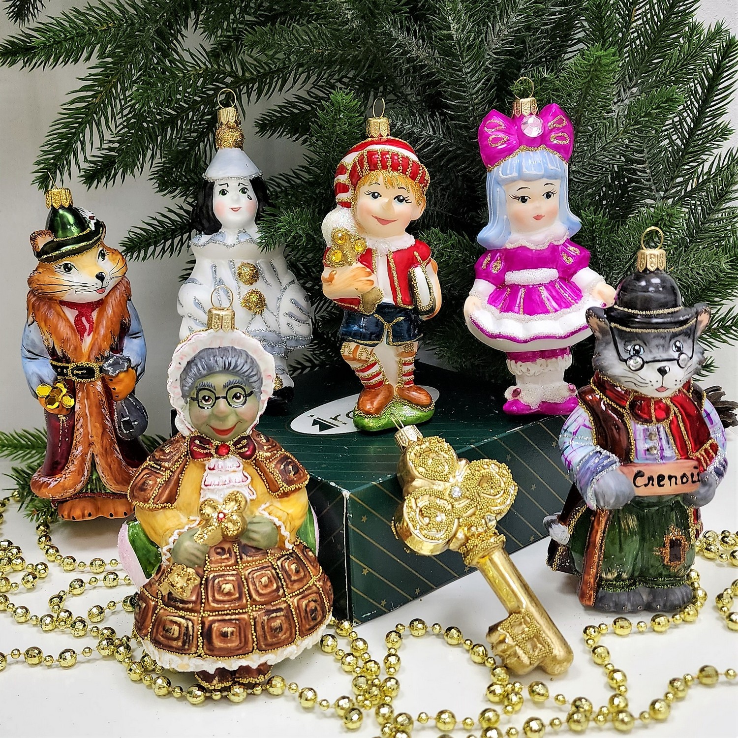 фото Набор ёлочных игрушек Буратино и золотой ключик