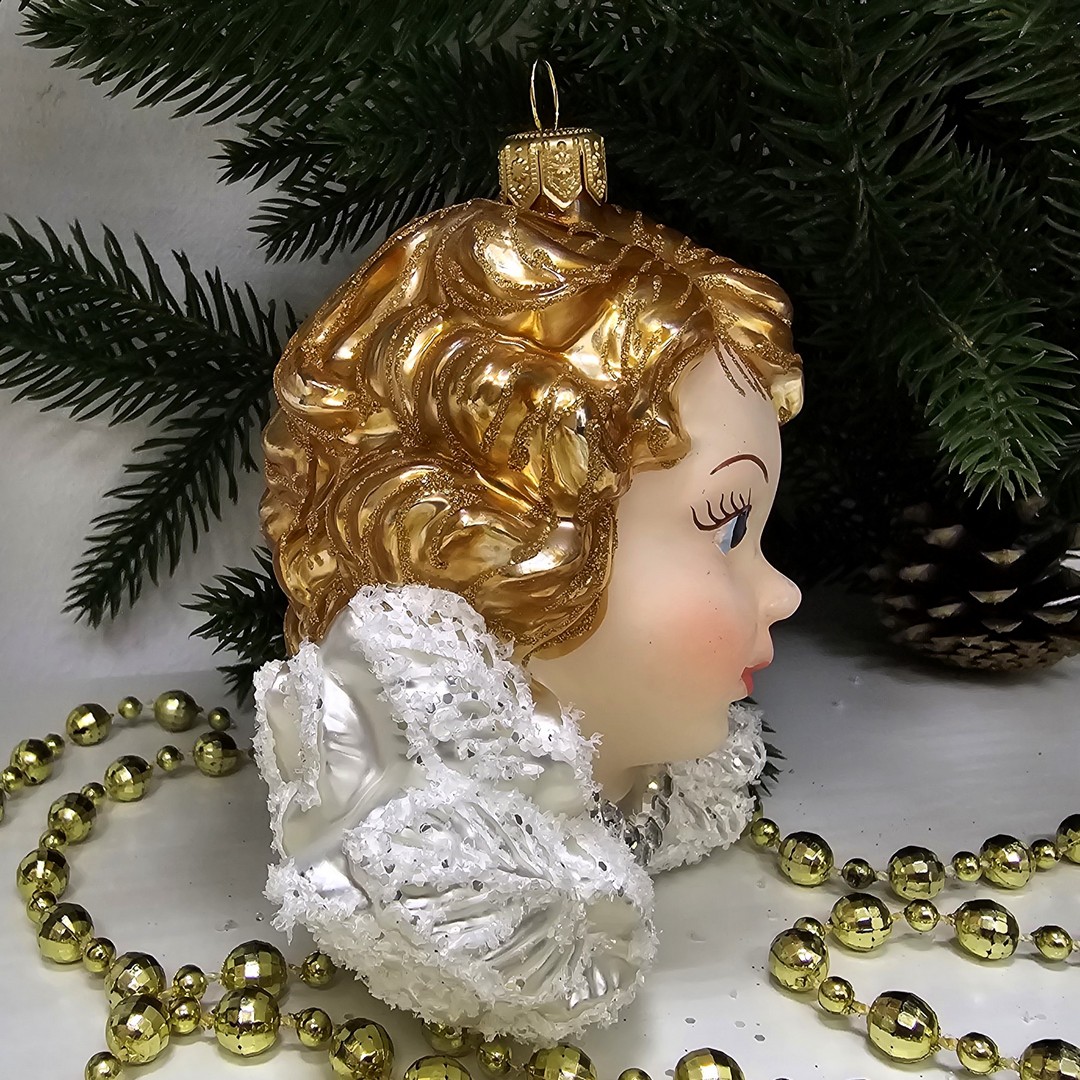 фото Стеклянная елочная игрушка Ангел малый