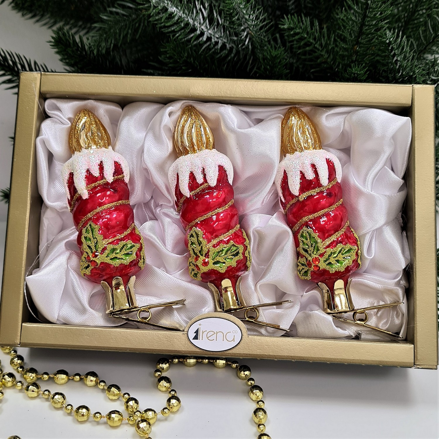 фото Набор ёлочных игрушек Свечи красные