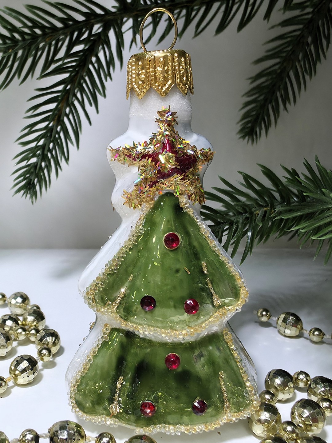 фото Стеклянная елочная игрушка Елочка
