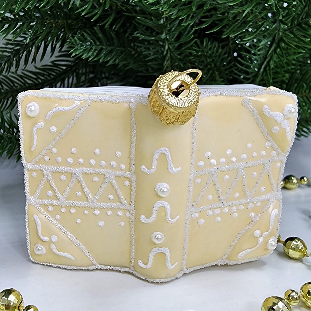 фото Стеклянная елочная игрушка Книжка детская