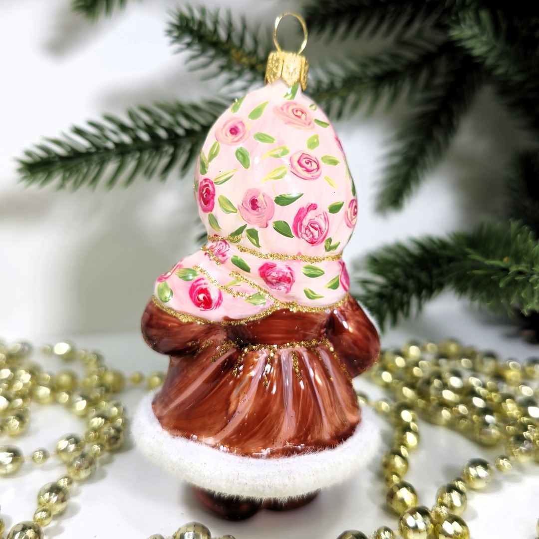 фото Стеклянная елочная игрушка Девочка Снегурочка