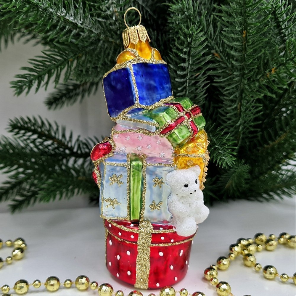 фото Стеклянная елочная игрушка Гора подарков