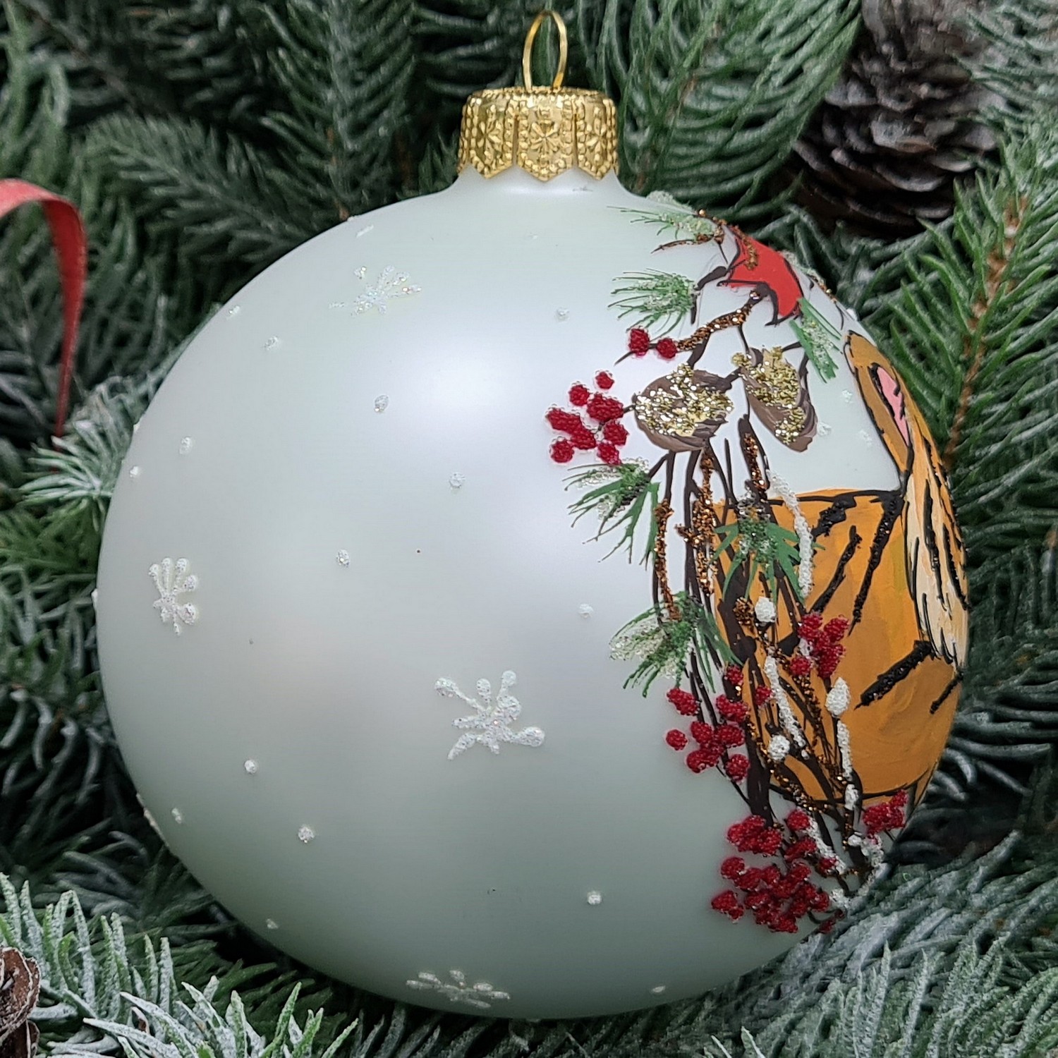 фото Стеклянный ёлочный шар Irena-Co 100 мм №60