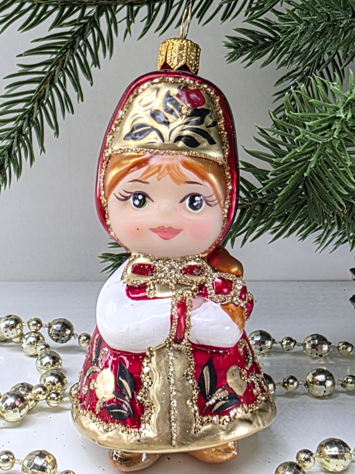 фото Стеклянная ёлочная игрушка Василиса-4