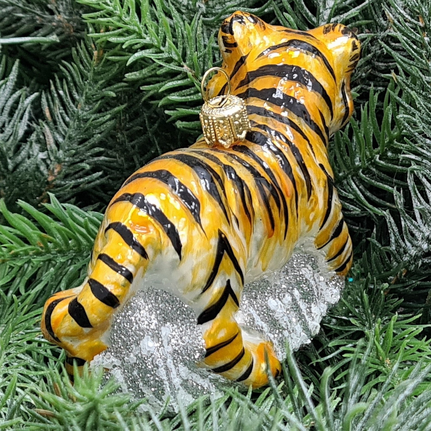 фото Стеклянная елочная игрушка Тигр