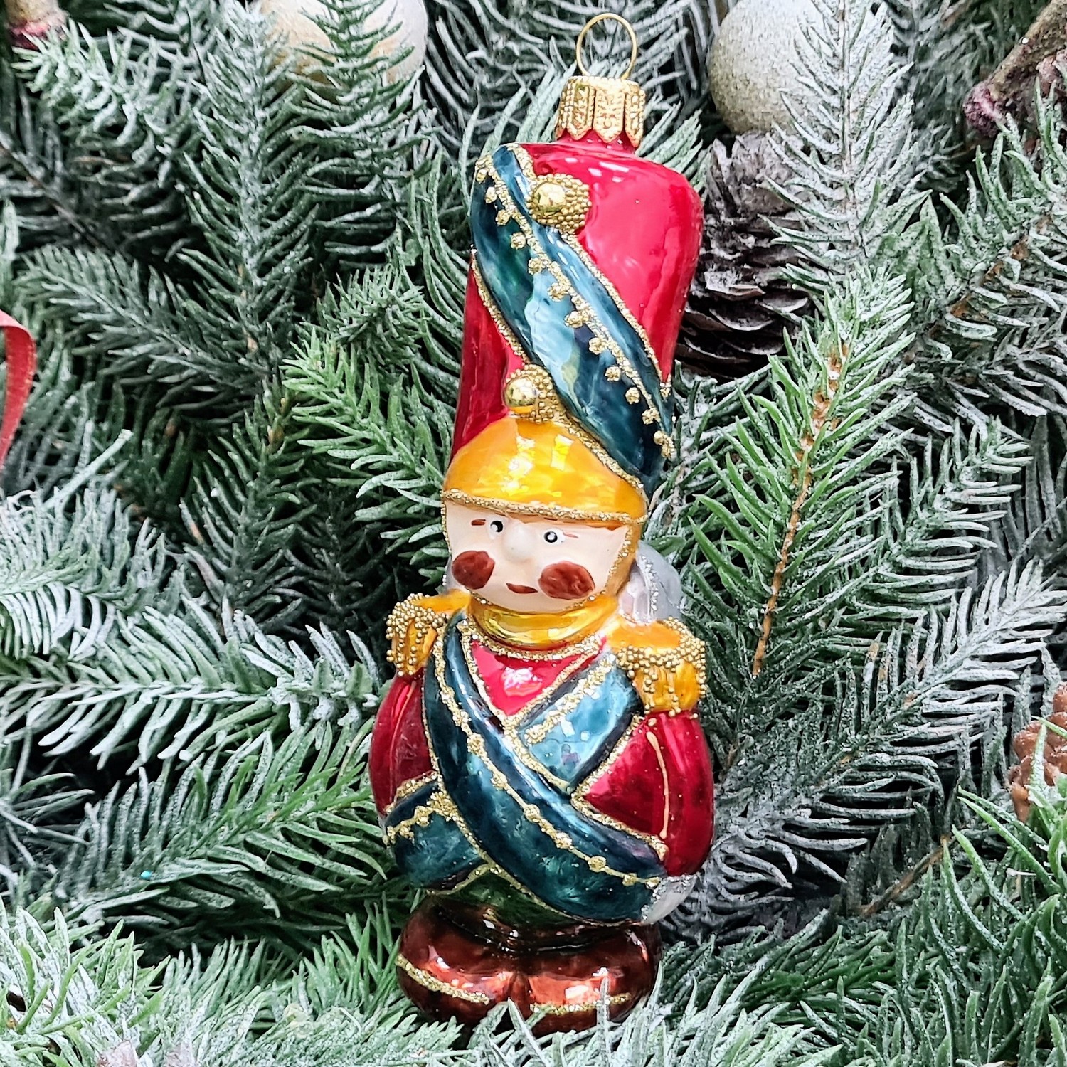 фото Стеклянная елочная игрушка Солдатик