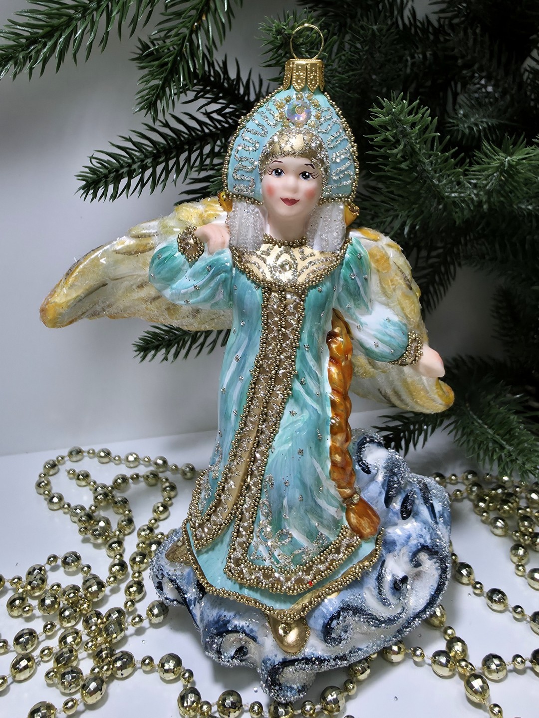 фото Стеклянная елочная игрушка Царевна Лебедь