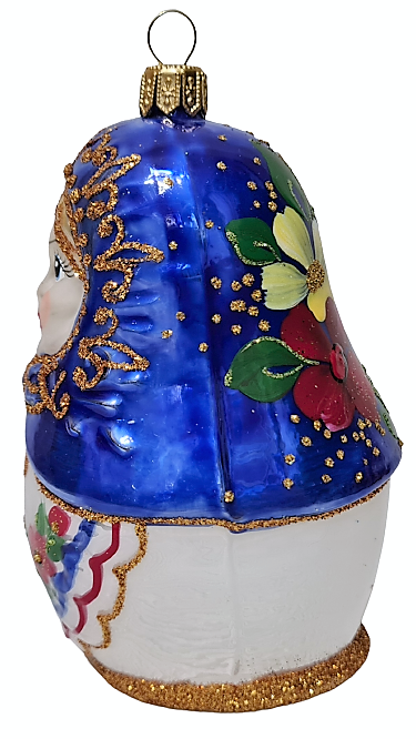 фото Стеклянная елочная игрушка Матрешка