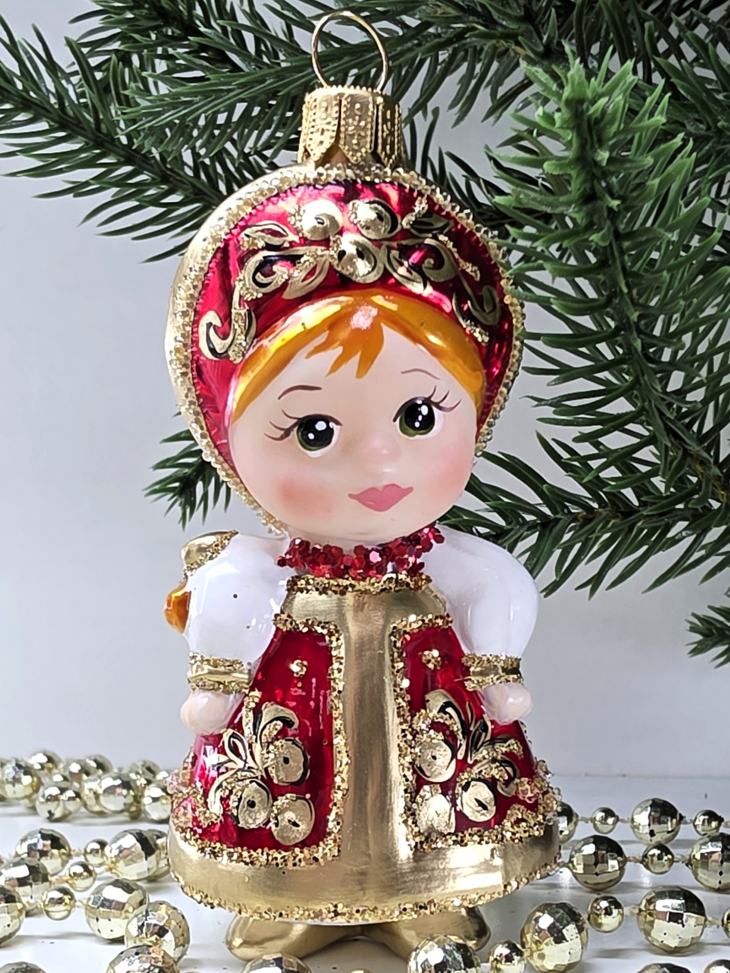 фото Стеклянная ёлочная игрушка Василиса-6