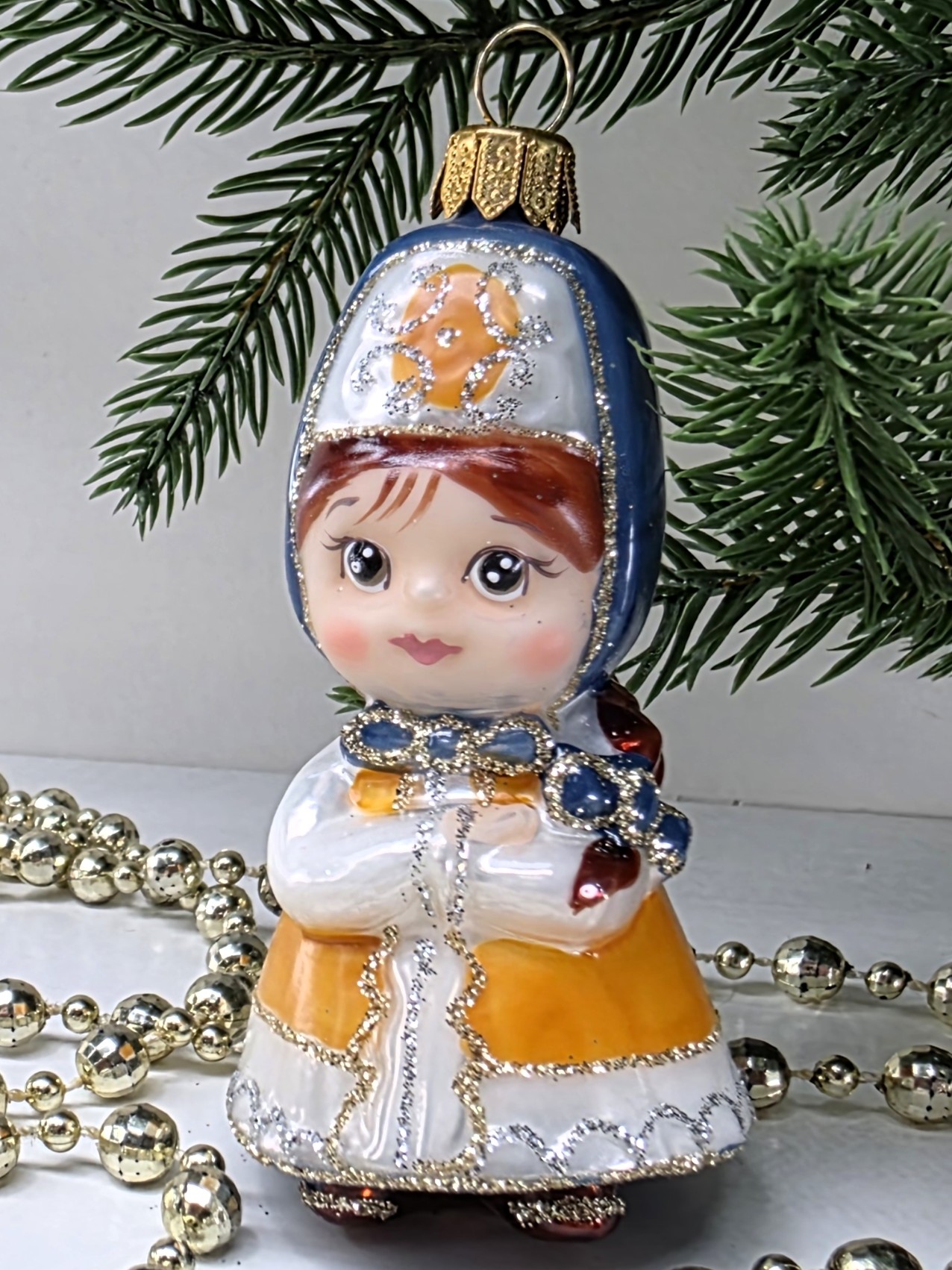 фото Стеклянная ёлочная игрушка Василиса-3