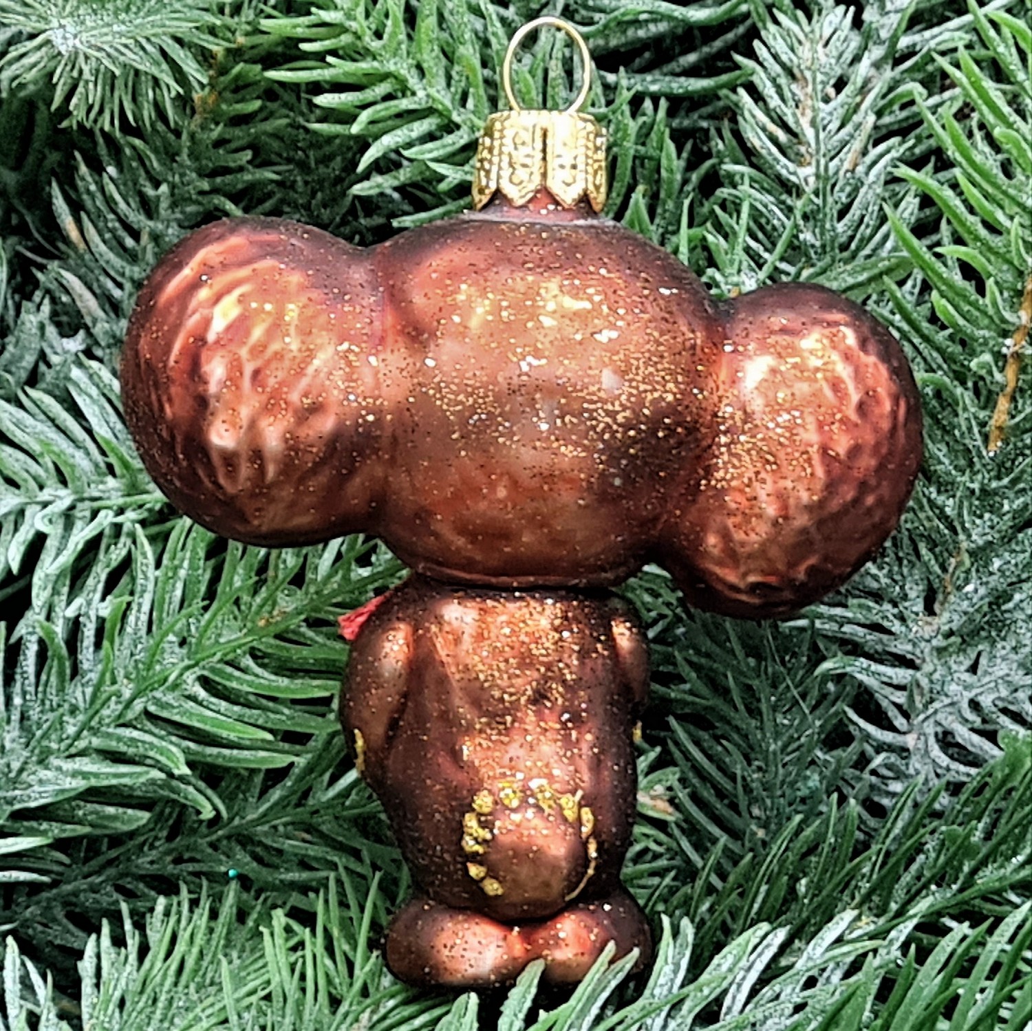 фото Стеклянная елочная игрушка Чебурашка