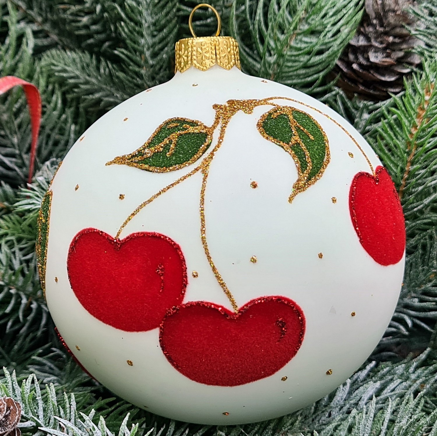 фото Стеклянный ёлочный шар Irena-Co 100 мм №18