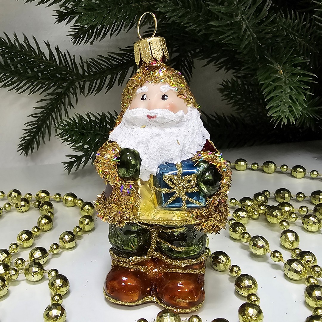 фото Стеклянная елочная игрушка Дед Мороз