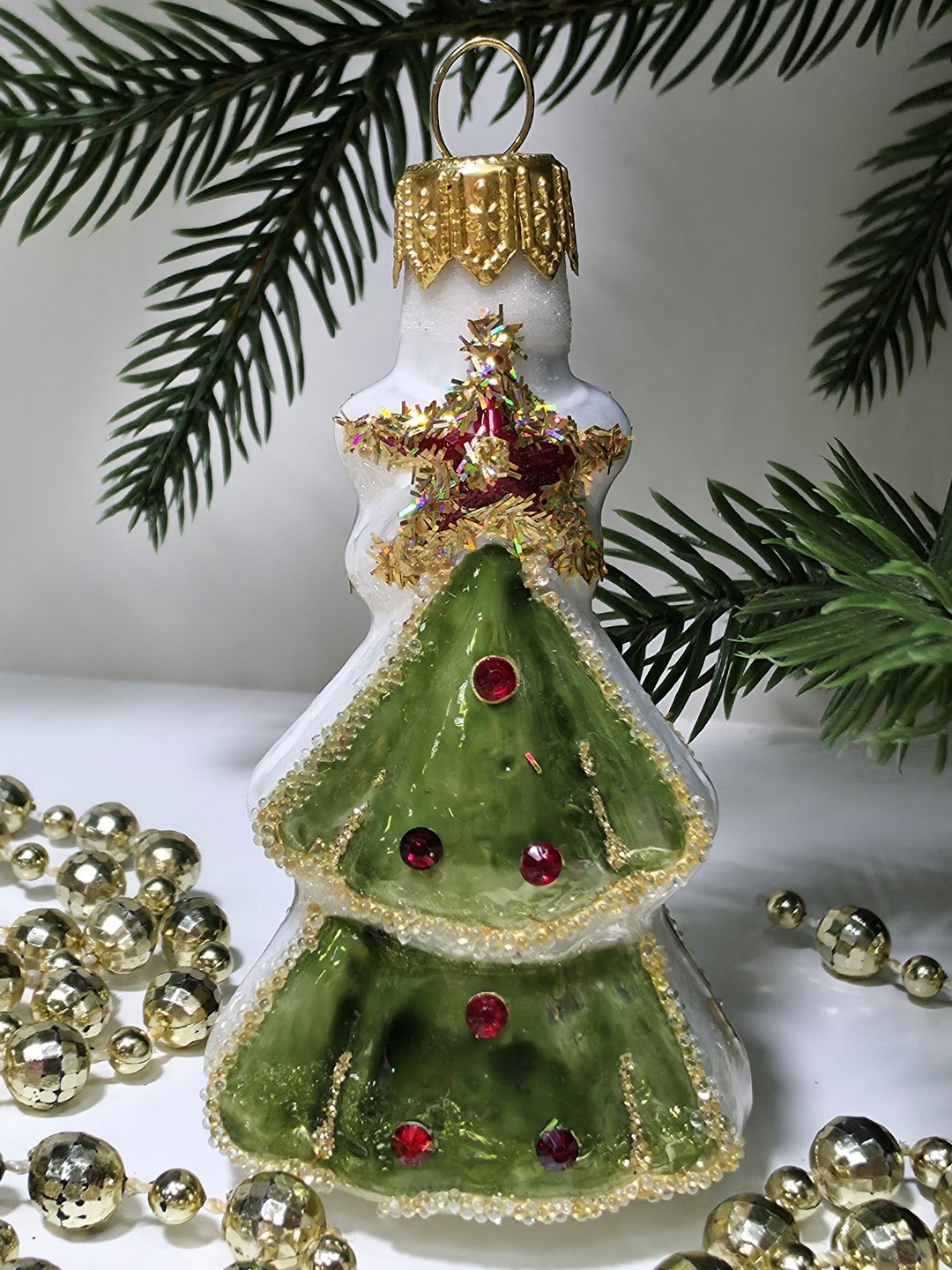 фото Стеклянная елочная игрушка Елочка