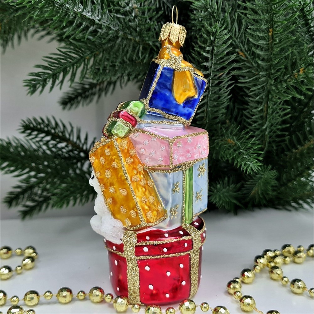 фото Стеклянная елочная игрушка Гора подарков