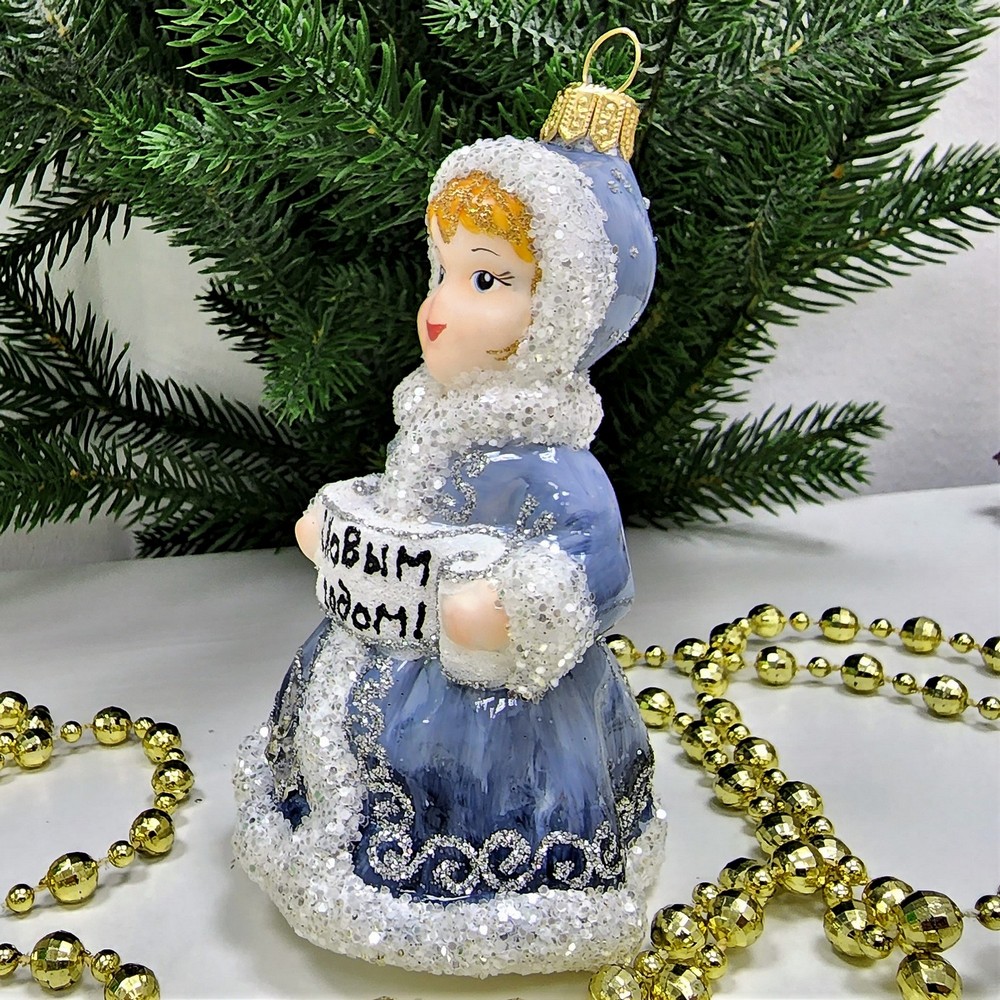 фото Стеклянная елочная игрушка Девочка
