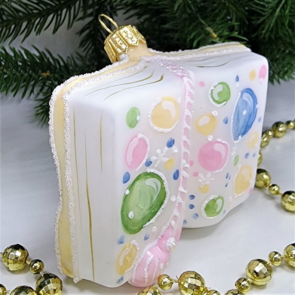 фото Стеклянная елочная игрушка Книжка детская