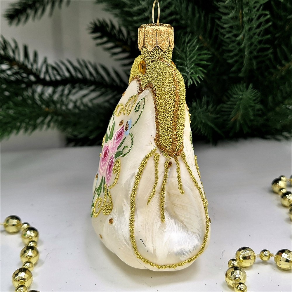 фото Стеклянная елочная игрушка Сумочка Версаль малая