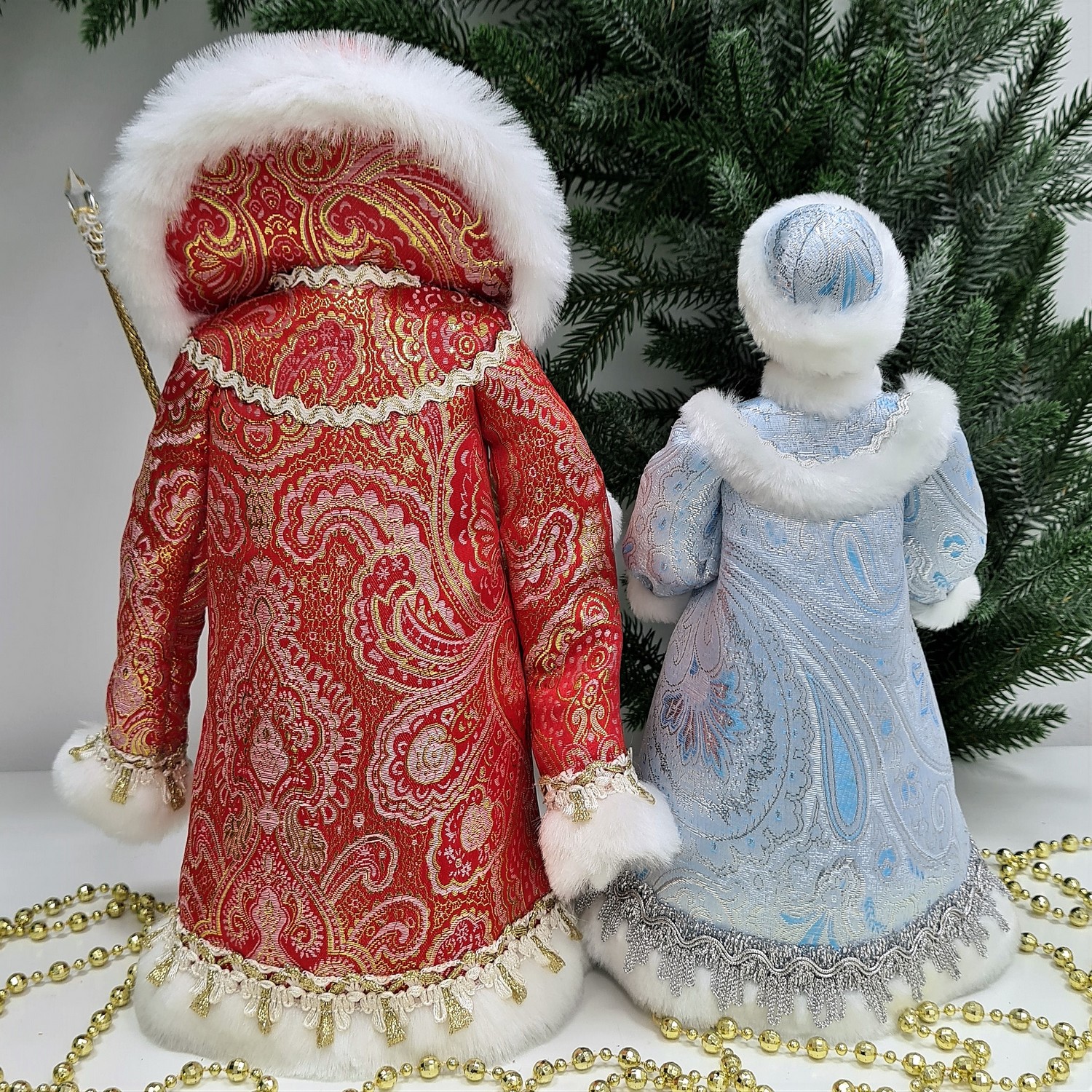 фото Набор Дед Мороз 34 см и Снегурочка 29 см №104