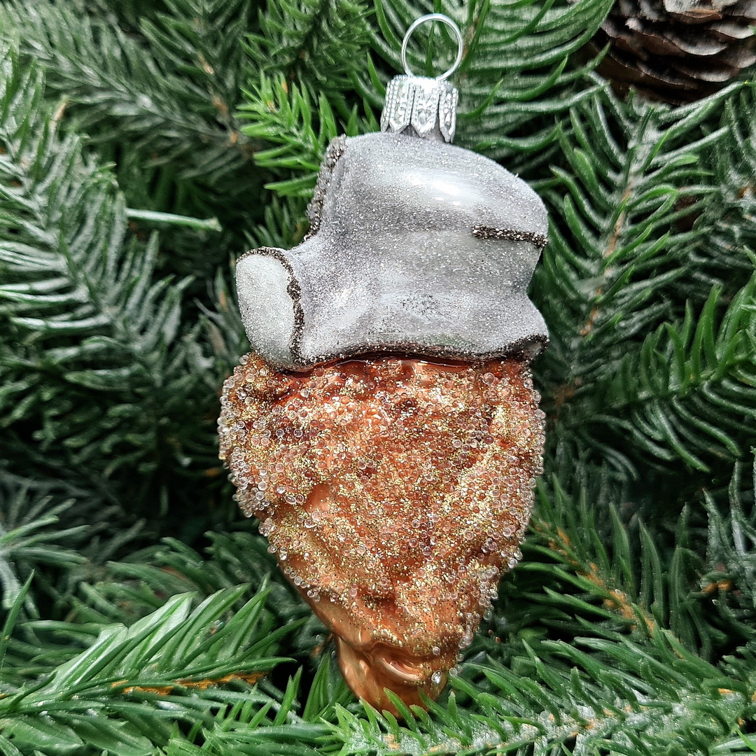 фото Стеклянная елочная игрушка Сова в ушанке-3