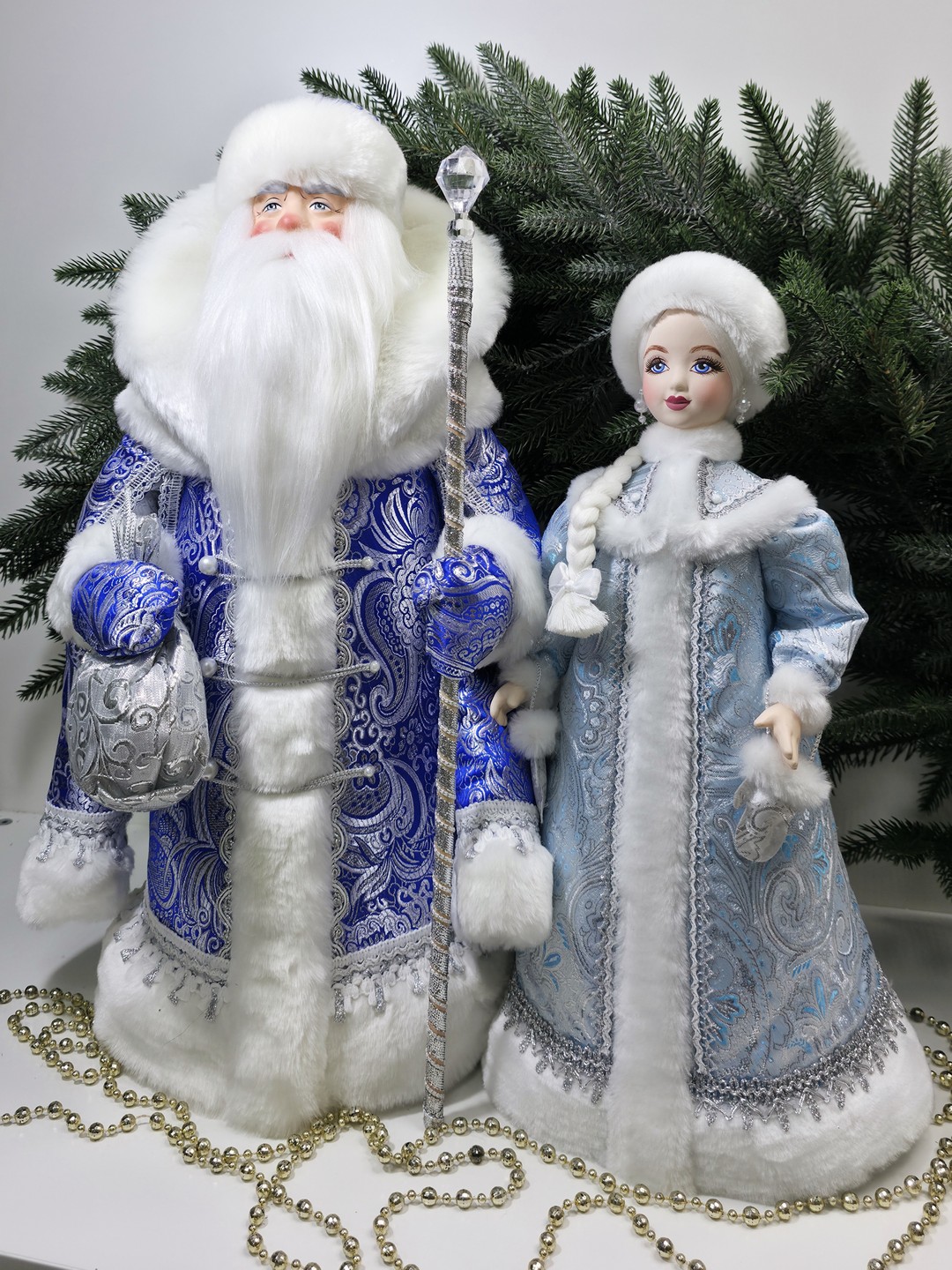 фото Набор Дед Мороз 50 см и Снегурочка 47 см №135