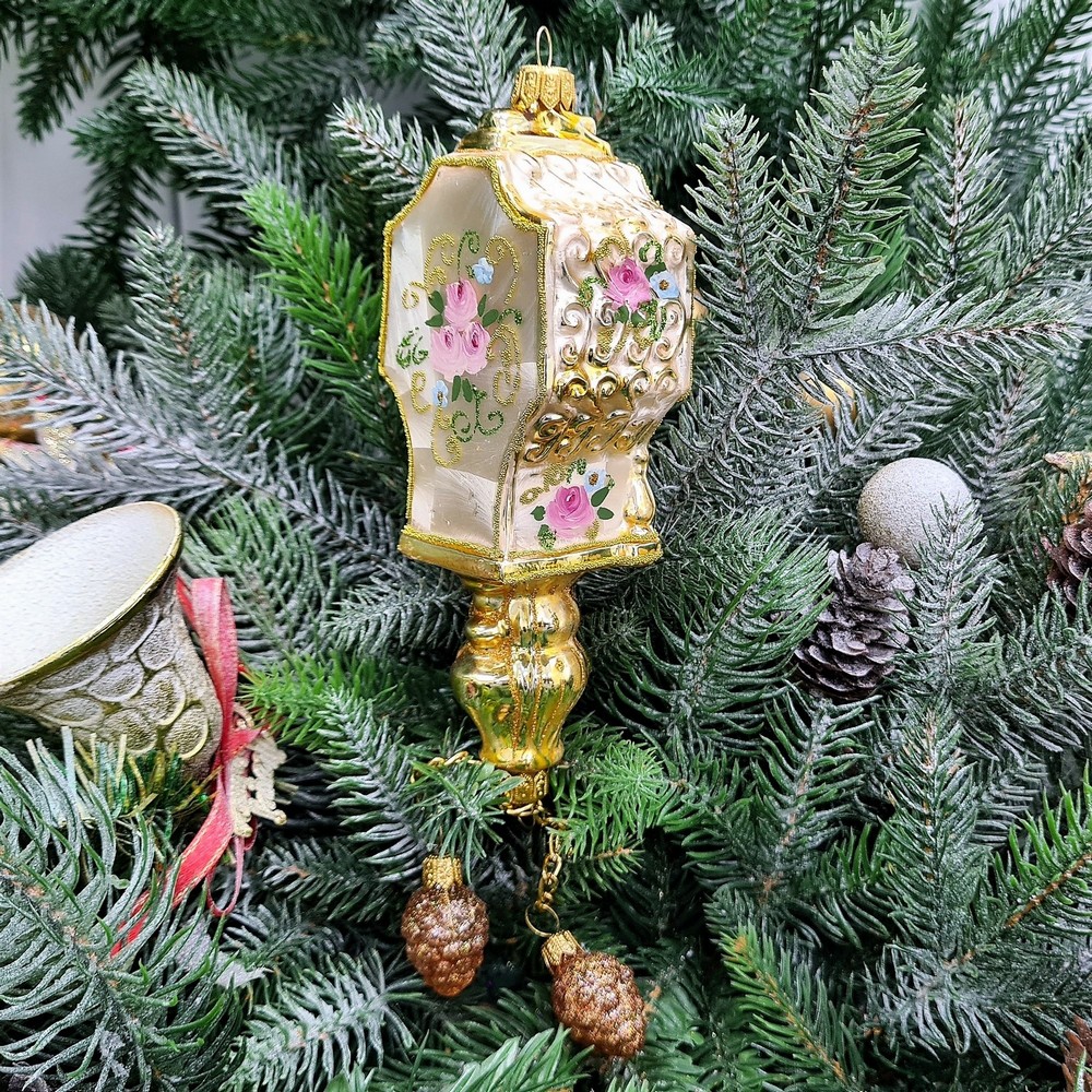 фото Стеклянная елочная игрушка Часы настенные Версаль