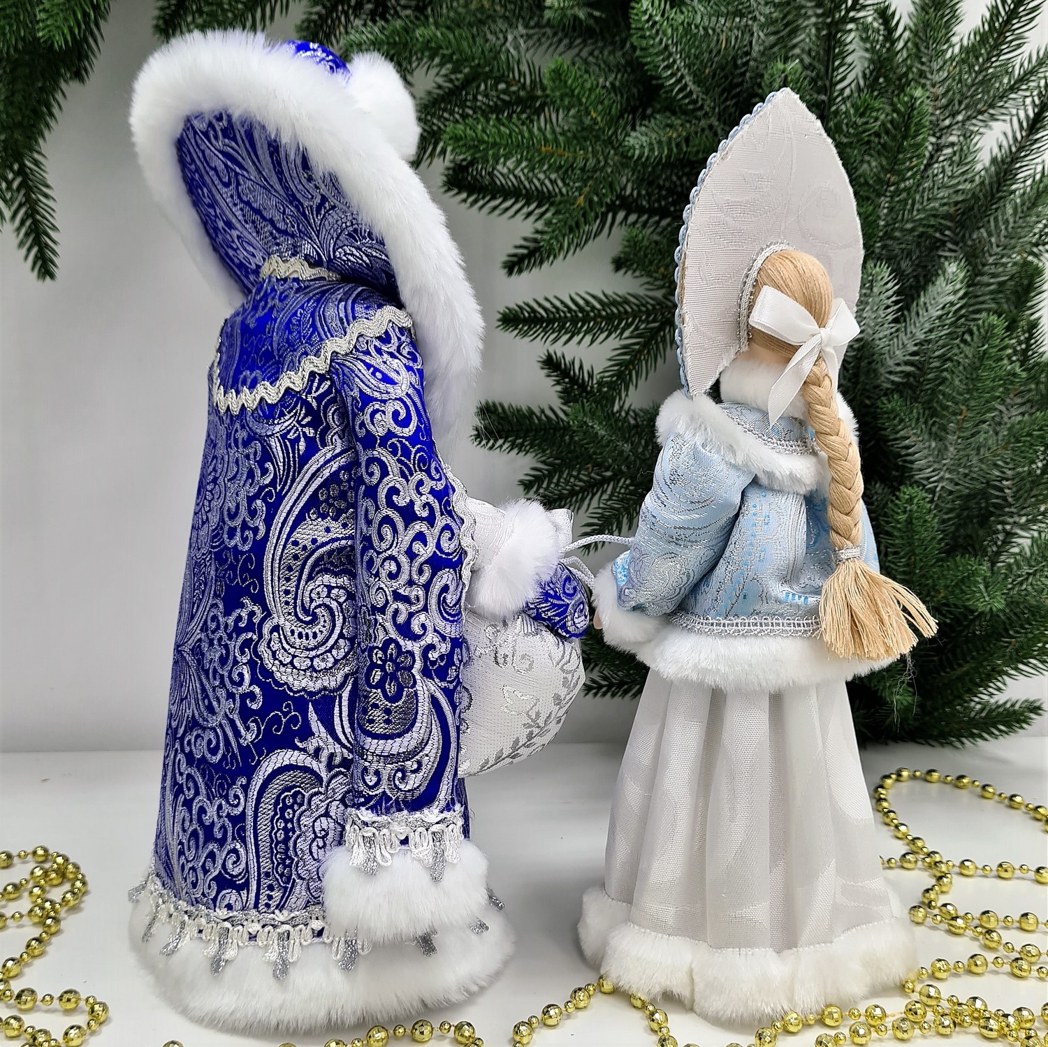 фото Набор Дед Мороз 34 см и Снегурочка 31 см №113