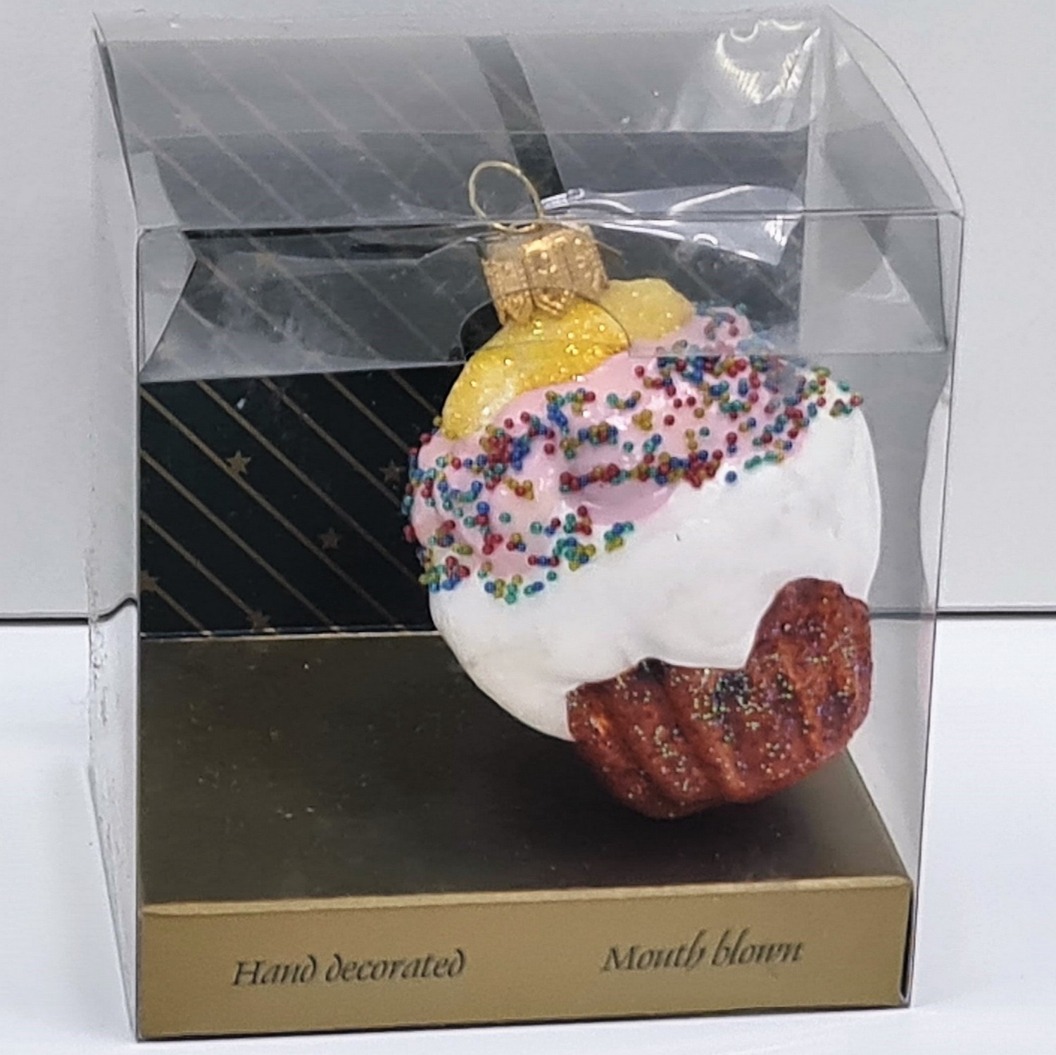 фото Стеклянная елочная игрушка Пирожное