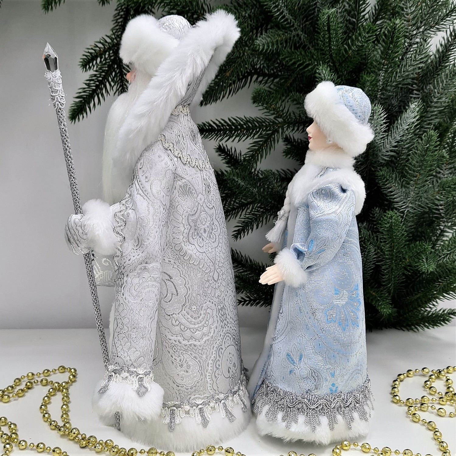 фото Набор Дед Мороз 34 см и Снегурочка 29 см №11